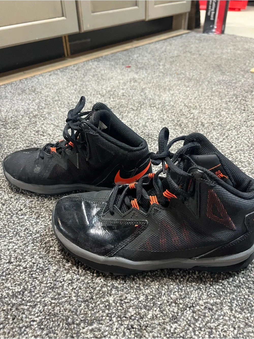Nike Kids Black and Orange Basketball Shoes